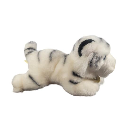 Aurora Miyoni White Tiger Cub Plush 9" Stuffed Animal Toy  Stripes, Soft Fur - Picture 2 of 11